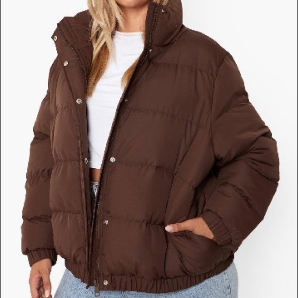 Boohoo Jackets & Blazers - Plus size brown puffer coat